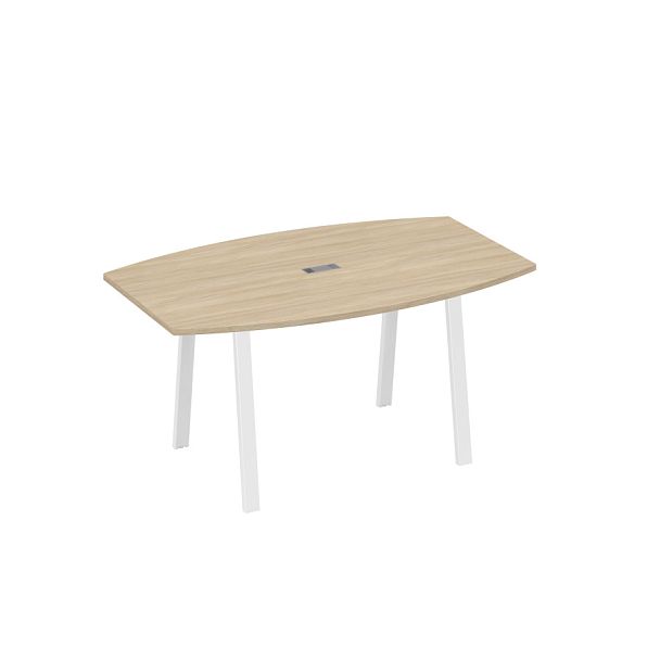Стол 160 переговорный на ножках TRE A4 А4 Б3 111 БП дуб скандинавский / металлокаркас белый - Вид 1