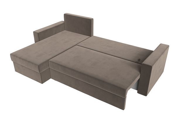 Угловой диван Траумберг Лайт левый (полностью велюр коричневый) - Вид 9