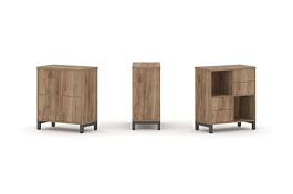 Стайл Проджект Набор стеллажа 1 сторон., 2 яр. SN.NS-221 Дуб Табак/Металл Антрацит 754*400*881 - Фото предпросмотра