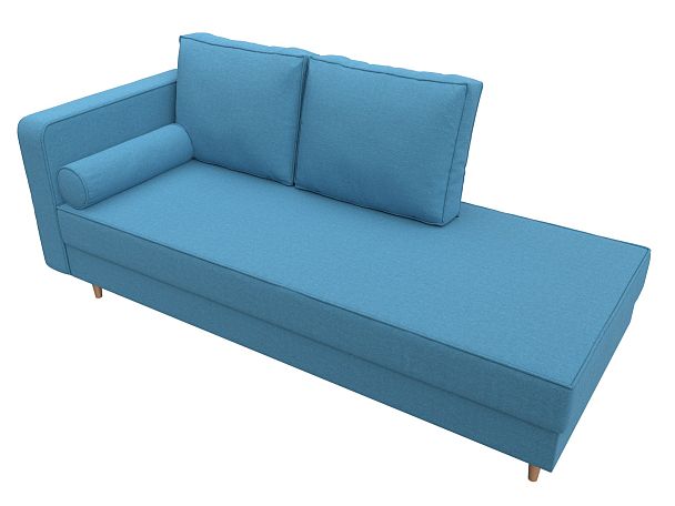 Кушетка Прайм левая Рогожка голубой - Вид 5