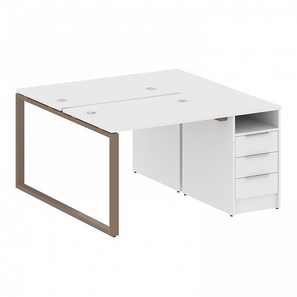 Рабочая станция "Metal System" БО.РС-СТП-2.1 белый/мокко - Вид 1