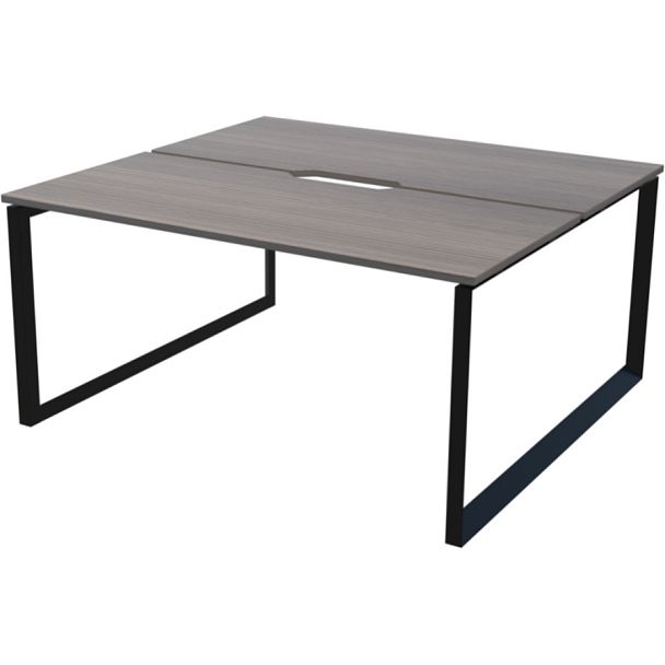 Бенч двойной на 2 рабочих места на металлокаркасе НТМП.О.Б2-160 Лиственница/Антрацит 1600x1496x750 Аргентум-МП - Вид 1