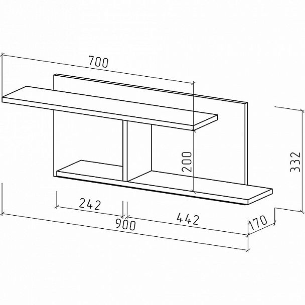 Полка навесная Лайт-44 - Вид 2