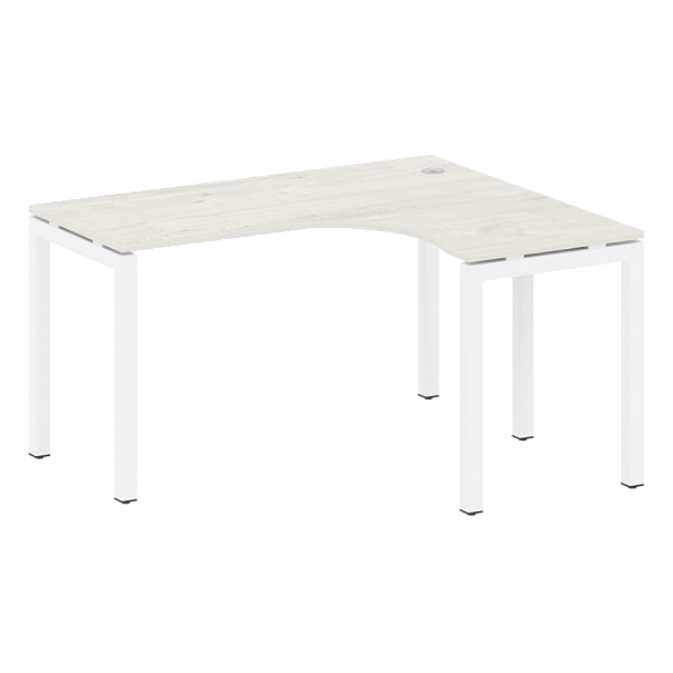 Metal System Quattro Стол криволинейный правый на П-образном м/к 50БП.СА-3 (R) Дуб наварра/Белый металл 1400*1200*750 - Вид 1