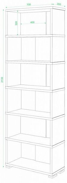 Стеллаж СБ-10/6 Карамель/Шамони - Вид 2