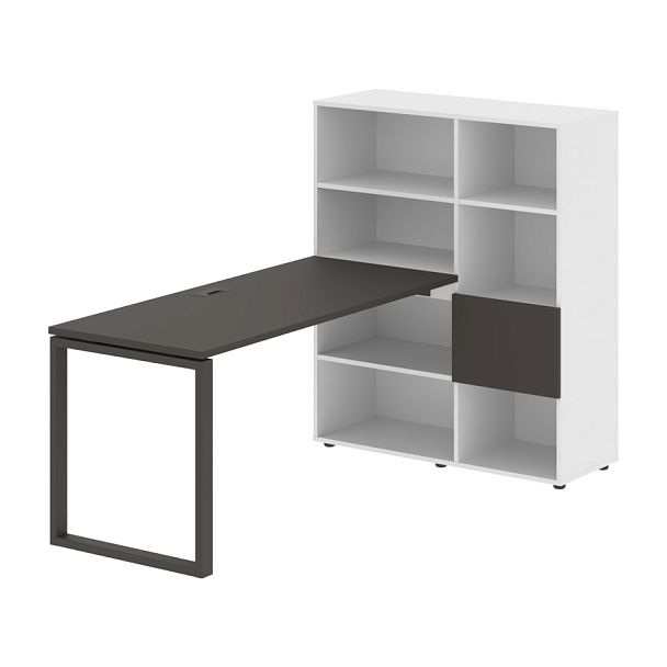 Стол-стеллаж EQRST 1115 Мокко/Мокко/Белый 1990х1120х1355 EDIS - Вид 1