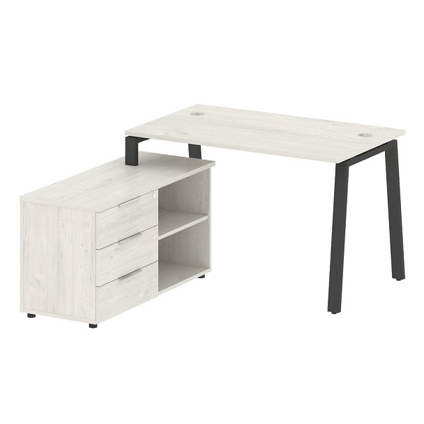 Metal System Р. ст. с тумбой на А-образном м/к БА.РС-СТС-2.2 (L) Дуб наварра/Антрацит металл 1300*1520*750 - Вид 1