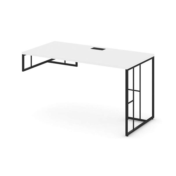 Rift Стол письменный для опорной тумбы левый RF.SPOT-014 (L) Белый Бриллиант/Металл Черный 1580*700*750 - Вид 1