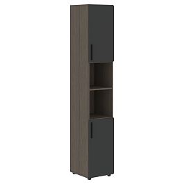 Шкаф высокий узкий VHCS 40.4 Яшма черный/Дуб Сильвер 400х430х2253 VELION - Фото предпросмотра