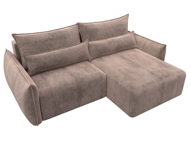 Диван угловой Лига-051 НПБ угол универсальный Велюр бежевый - Вид 6