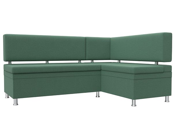 Диван кухонный угловой Стайл правый угол Рогожка зеленый - Вид 1