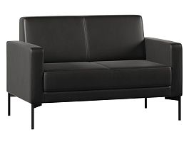 Диван Everprof Gamma двухместный Экокожа Черный - Фото предпросмотра