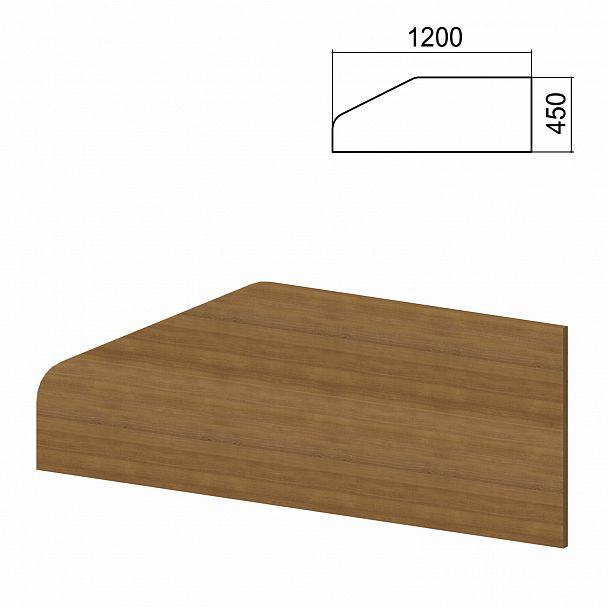 Экран-перегородка к столам "Арго", шириной 1200 мм, орех - Вид 2