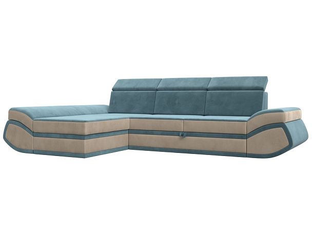 Диван угловой Лига-032 левый угол Велюр бирюзовый - Вид 1