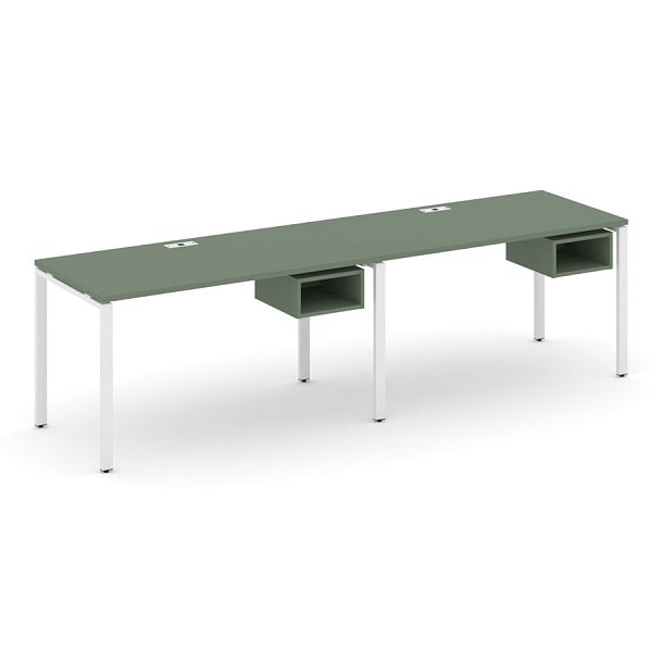 Concept Рабочая станция односторонняя с подвес. тумбами 2 места CN.ORS-103 Кобо/Металл Белый 2760*720*750 - Вид 1