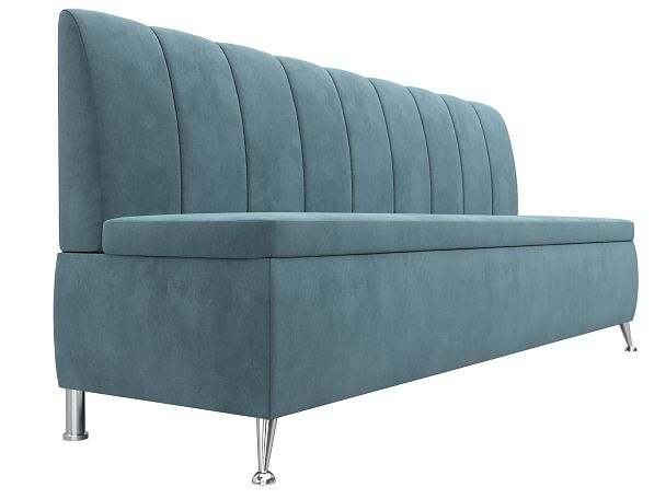 Кухонный прямой диван Кантри (полностью велюр бирюзовый) - Вид 3