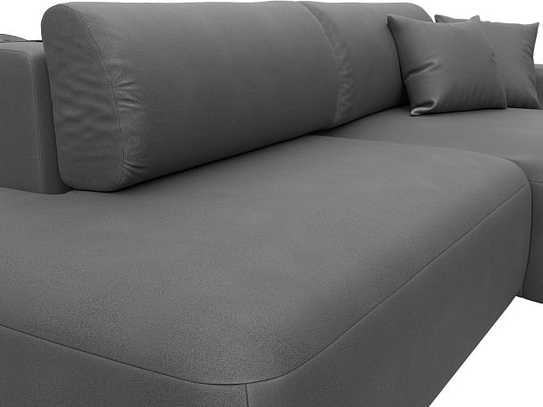 Диван угловой Лига-036 НПБ Модерн правый угол Искусственная замша серый - Вид 4