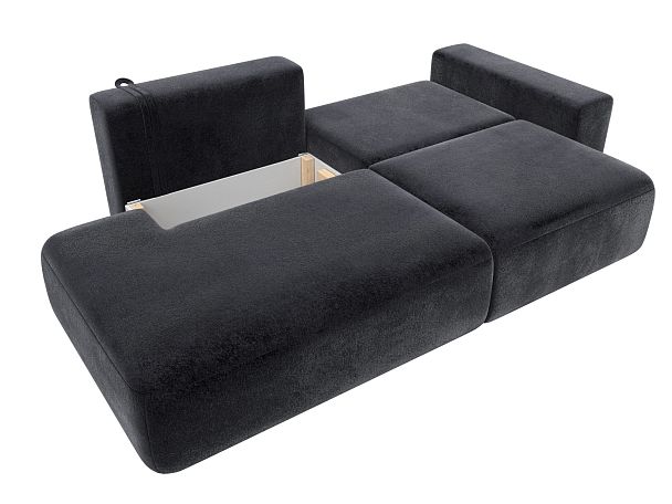 Диван прямой Лига-036 НПБ Модерн подлокотник справа Велюр серый - Вид 8