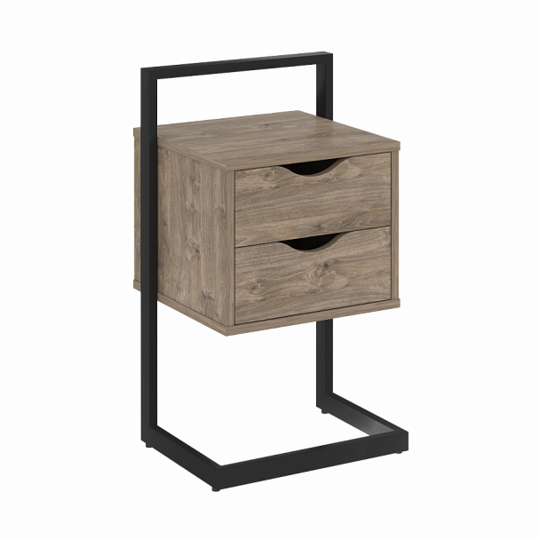 Тумба приставная "Loft"  VR.L-PY2 Тиквуд Темный/Черный - Вид 1