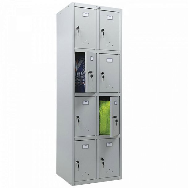 Шкаф металлический для сумок ПРАКТИК "LS-24" восьмисекционный, 1830х575х500 мм, 33 кг, разборный - Вид 1