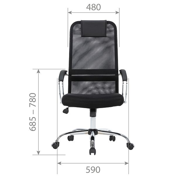 Офисное кресло CHAIRMAN CH612, ткань/сетка, черный, крестовина хром (M) - Вид 7