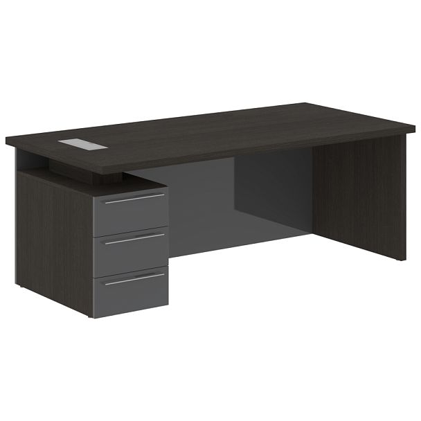 Стол письменный СП-064-25-23(L) Дуб Мореный/Серый глянец 2000х900х750 KANON - Вид 1