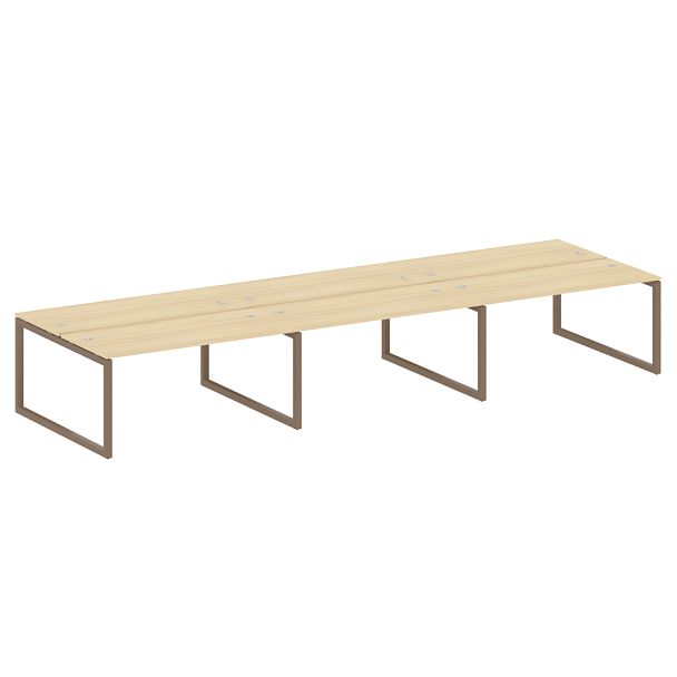 Metal System Quattro Р. ст. на 6 раб. места на О-образном м/к 50БО.СМ-6.4 Акация/Мокко металл 4800*1475*750 - Вид 1