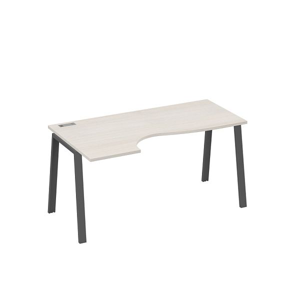 Стол эргономичный левый "Классика" на металлокаркасе TRE A4 А4 Б3 045 БП дуб / металлокаркас антрацит - Вид 1