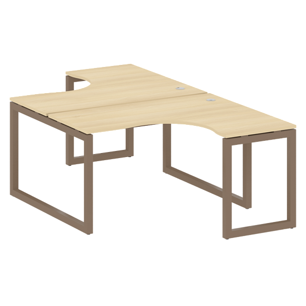 Metal System Quattro Р. ст. криволинейная на О-образном м/к 50БО.РАС-СА-2.3 Акация/Мокко металл 1400*2435*750 - Вид 1