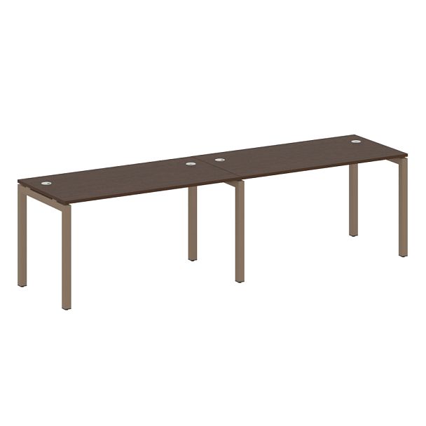 Metal System Quattro Р. ст. на 2 раб. места на П-образном м/к 50БП.СМ-2.3 Венге/Мокко металл 2800*720*750 - Вид 1