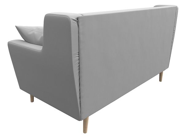 Прямой диван Брайтон 2 (полностью экокожа белая) - Вид 6