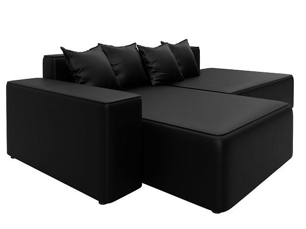 Диван угловой Лига-079 угол левый Экокожа черный - Вид 3