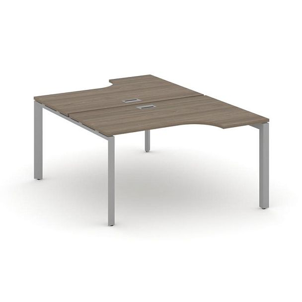 Style Project Next Рабочая станция эргономичная SN-59P.DRPA-021 Вяз Благородный/Металл Серый/Серебро Заглушка 1380*1632/1992*750 - Вид 1