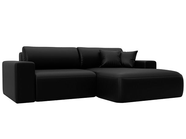 Диван угловой Лига-036 НПБ Классик правый угол Экокожа черный - Вид 1