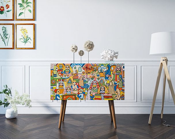 Комод на высоких ножках "Berber" малый 1 принт - Вид 8