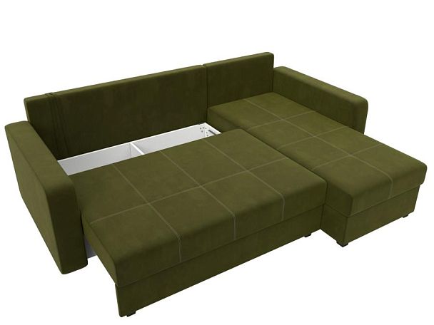 Диван угловой Ливерпуль Лайт правый угол Микровельвет зеленый - Вид 7