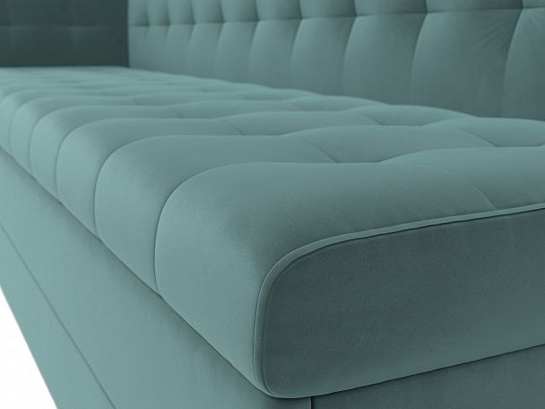 Кухонный диван Бриз с левым углом (полностью велюр бирюзовый) - Вид 4