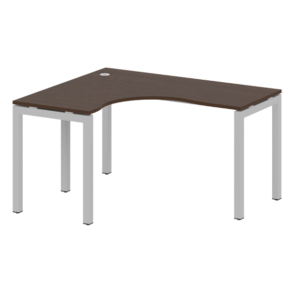 Metal System Quattro Стол криволинейный левый на П-образном м/к 50БП.СА-3 (L) Венге/Серый металл 1400*1200*750 - Вид 1