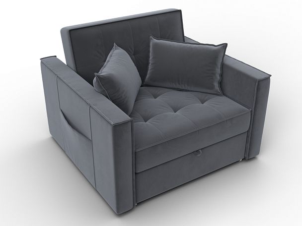 Кресло-кровать Лига-104 (80) Велюр серый - Вид 6