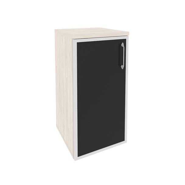 Onix Шкаф низкий узкий левый O.SU-3.2 R (L) black Денвер светлый/Стекло black 400*420*823 - Вид 1