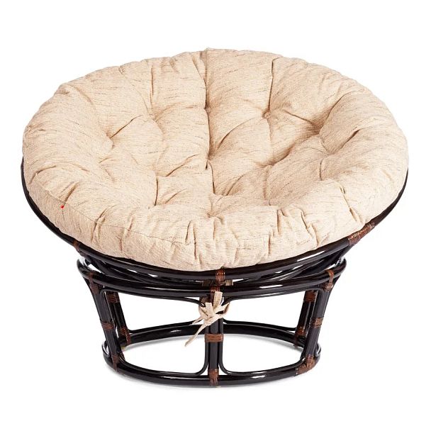 Кресло Папасан/Papasan (23/01 W) /с подушкой и ремешками/Antique brown (античный черно-коричневый) - Вид 5