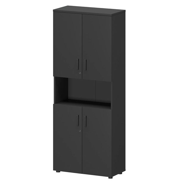 Шкаф СМШ-58Д4 Графит 792x380x1990 Смарт - Вид 1