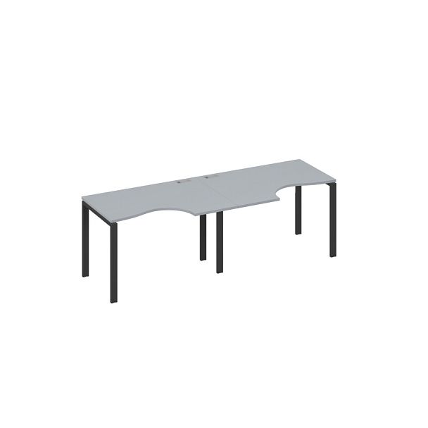 Рабочая станция опоры UNO (2х120) столы Классика A4 А4 Б1 041-2 БП серый / металлокаркас антрацит - Вид 1