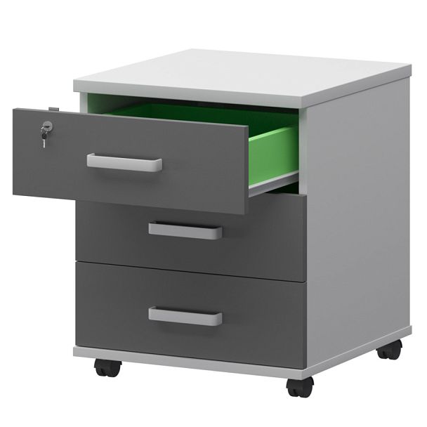 Тумба подкатная СМТ-3П Тип1 Белый/Графит 434x450x620 Смарт - Вид 1