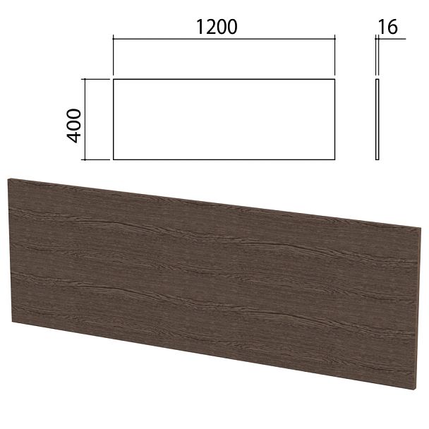 Экран-перегородка "Канц" 1200х16х400 мм, БЕЗ ФУРНИТУРЫ (код 640237), цвет венге, ЭК11.16 - Вид 1