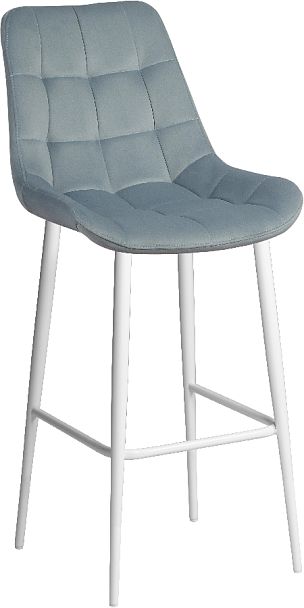 Барный поворотный стул Эйден, Confetti dusty blue/белый - Вид 4