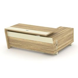 Корнер Стол руководителя с тумбой COR.SRT-18 (L) Гикори Песочный/Ваниль/Металл Ваниль 1800*1800*750 - Фото предпросмотра