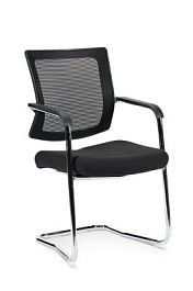 Кресло офисное / Вельд CF    / хром / черная сетка / черная ткань - Фото предпросмотра