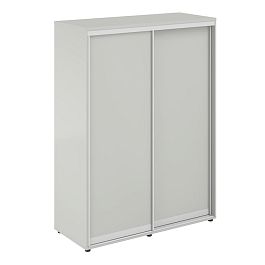 Шкаф купе 1438х600х1953  высокий, з.ст. ХДФ, 2 штанги / корпус цвет: серый бархат, двери цвет: серый бархат Сигма / Sigma - Фото предпросмотра