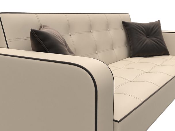 Диван-книжка Тур Экокожа\Велюр бежевый - Вид 4